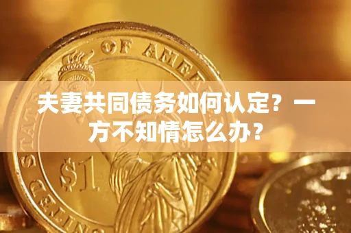 济南夫妻共同债务如何认定？一方不知情怎么办？
